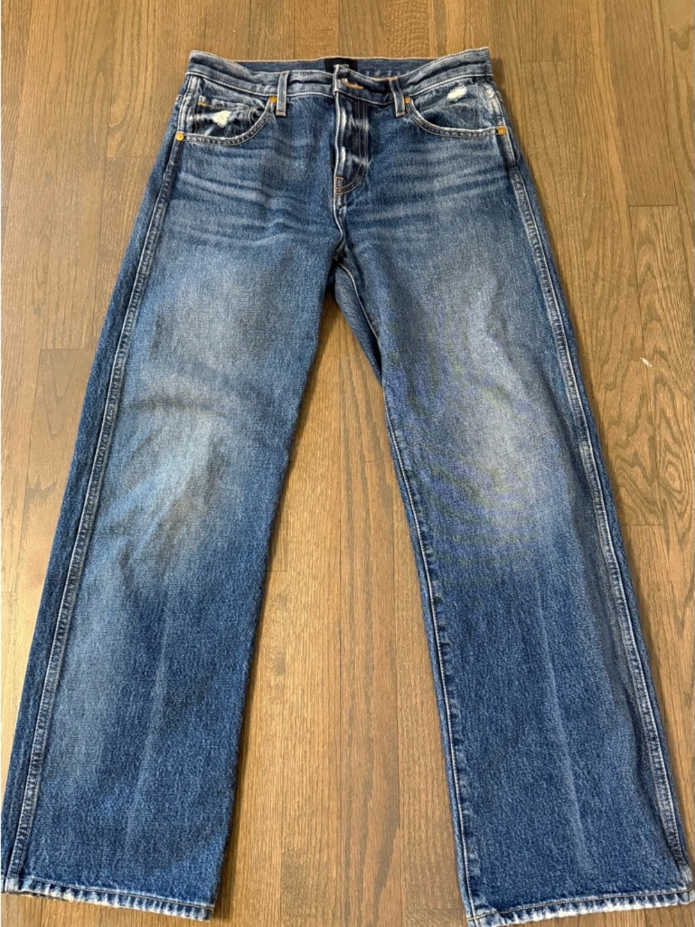 KHAITE Kerri women’s Straight-Leg Jeans in Washed Blue Denim
